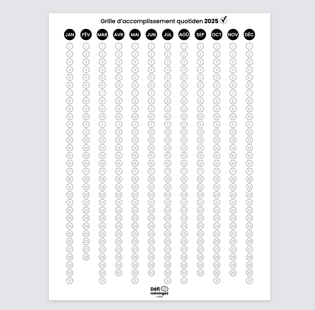 Grille d'accomplissement (Gratuit)